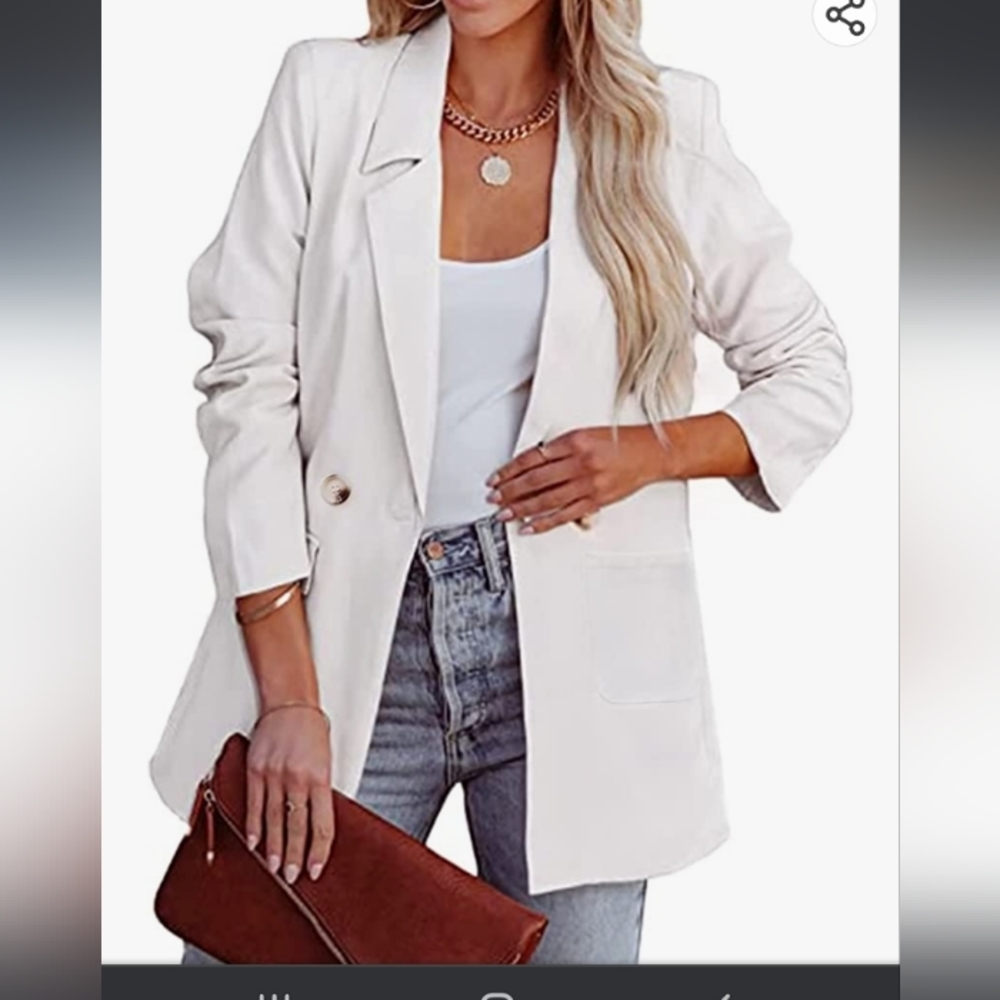 BBX LEPHSNT Womens Casual Blazers Oversized Open Front Cardigan Long Sleeve Work